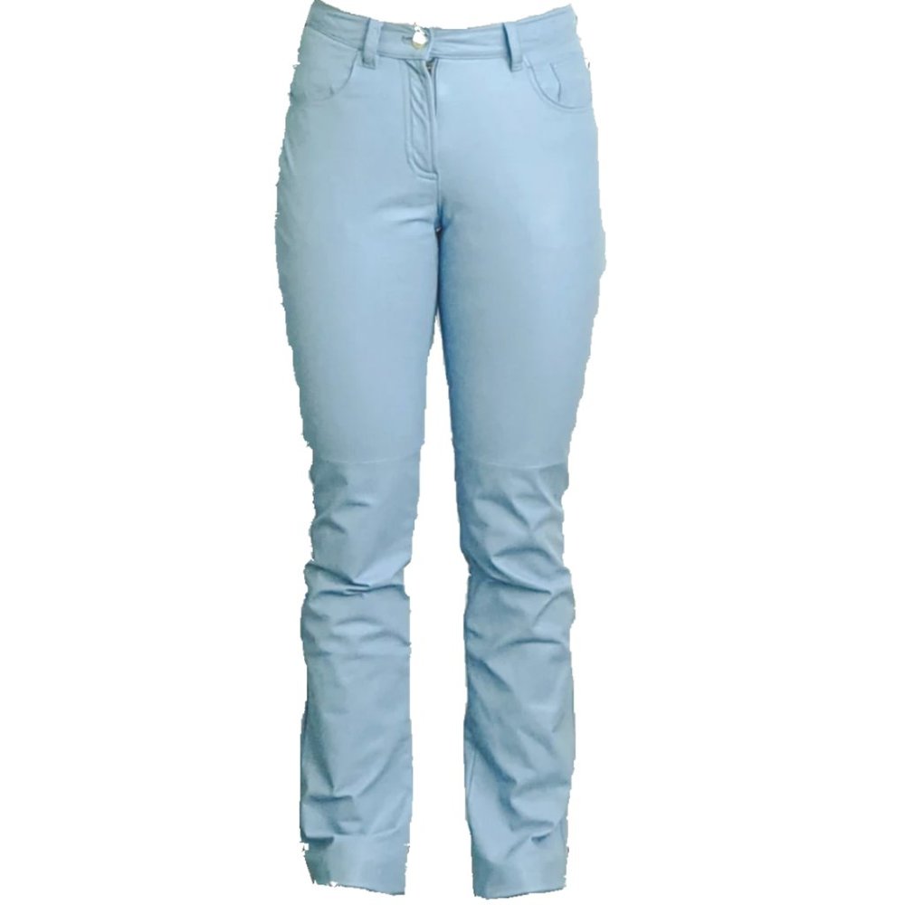 Vintage Ralph Lauren blue skinny leather pants